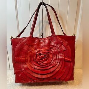 Valentino Garavani Red Flower Petal Large Tote Bag - excellent condition